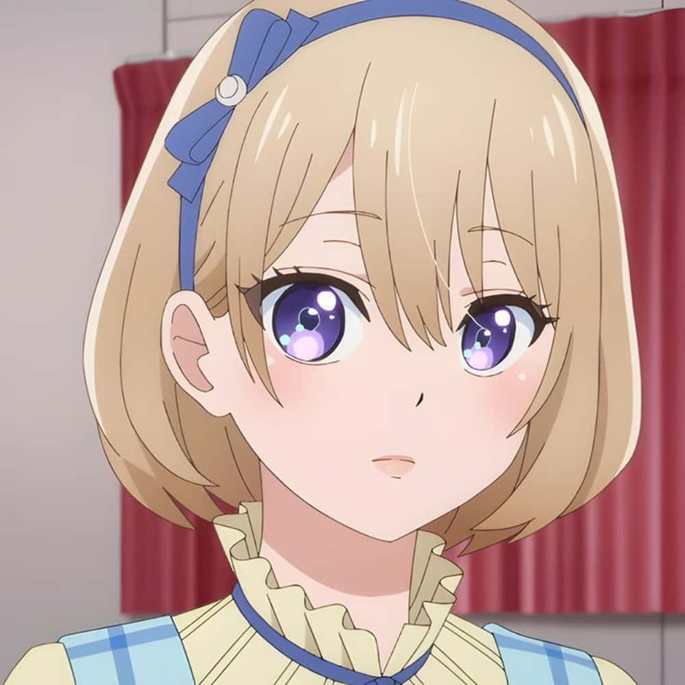 Sachi Umino, blonde bob, purple eyes, SD Desktop Wallpaper