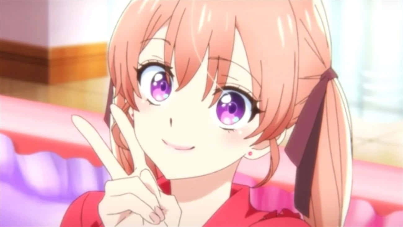 Sachi Umino, pink hair, purple eyes, HD Desktop Wallpaper