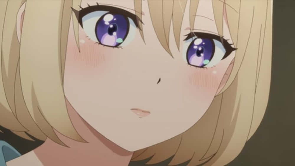 Sachi Umino, blonde hair, sparkling purple eyes, SD Desktop Wallpaper