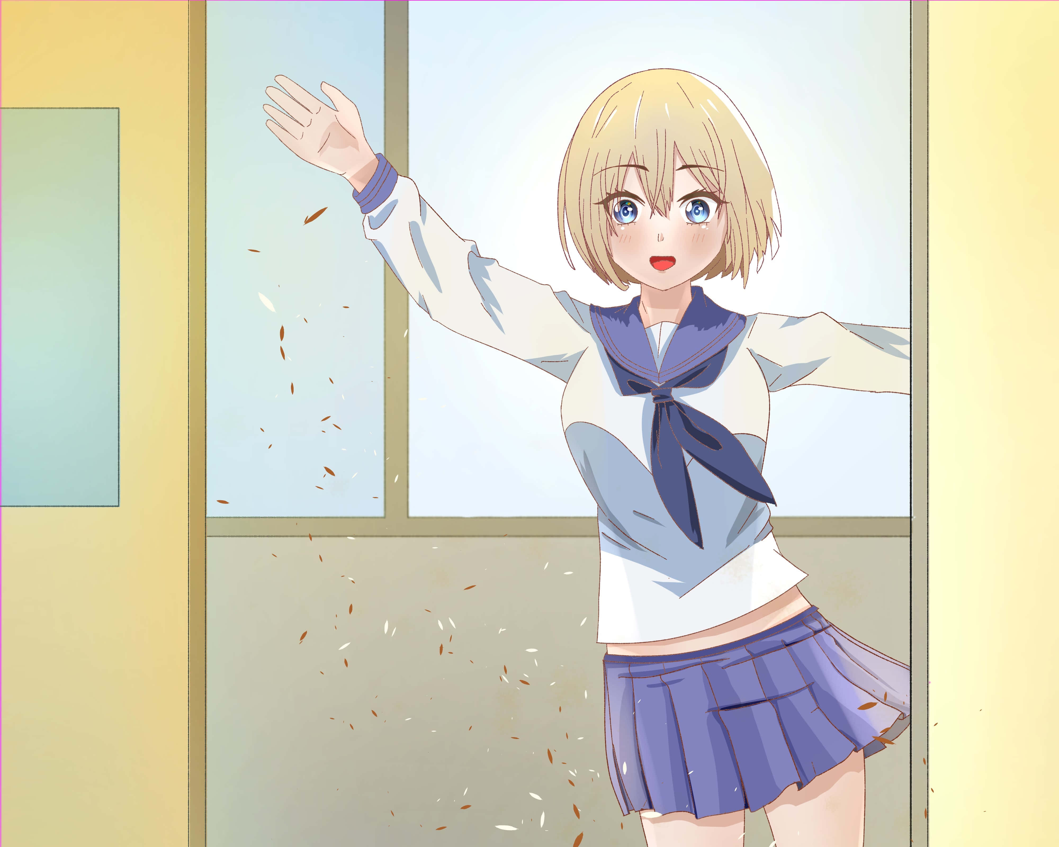 Sachi Umino, anime girl, school uniform, 4K Desktop Wallpaper
