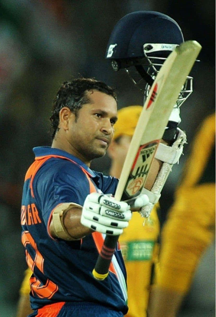 Sachin Tendulkar, bat, helmet, HD Phone Wallpaper