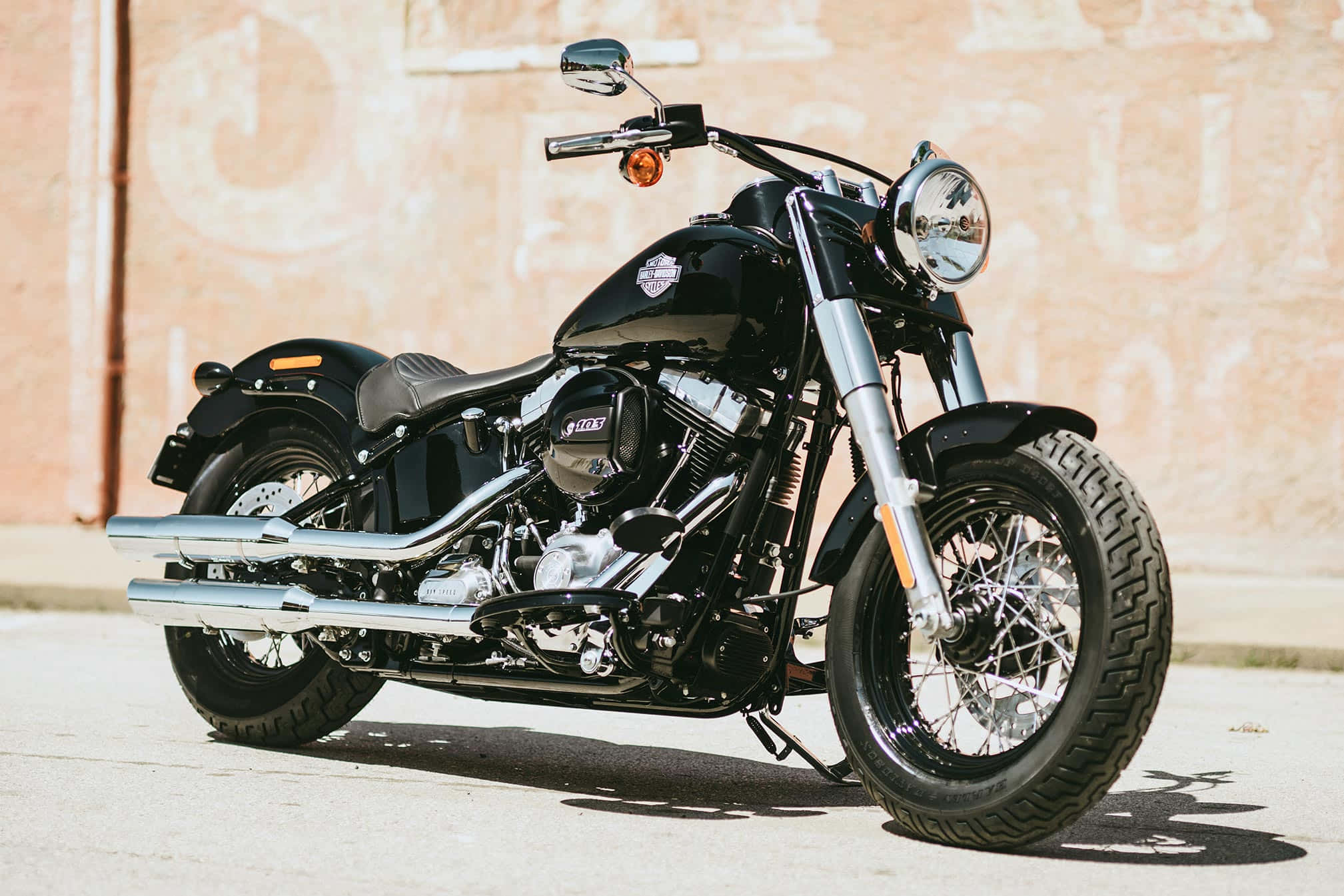 Slim Black Motorcycle, Full HD Desktop Wallpaper