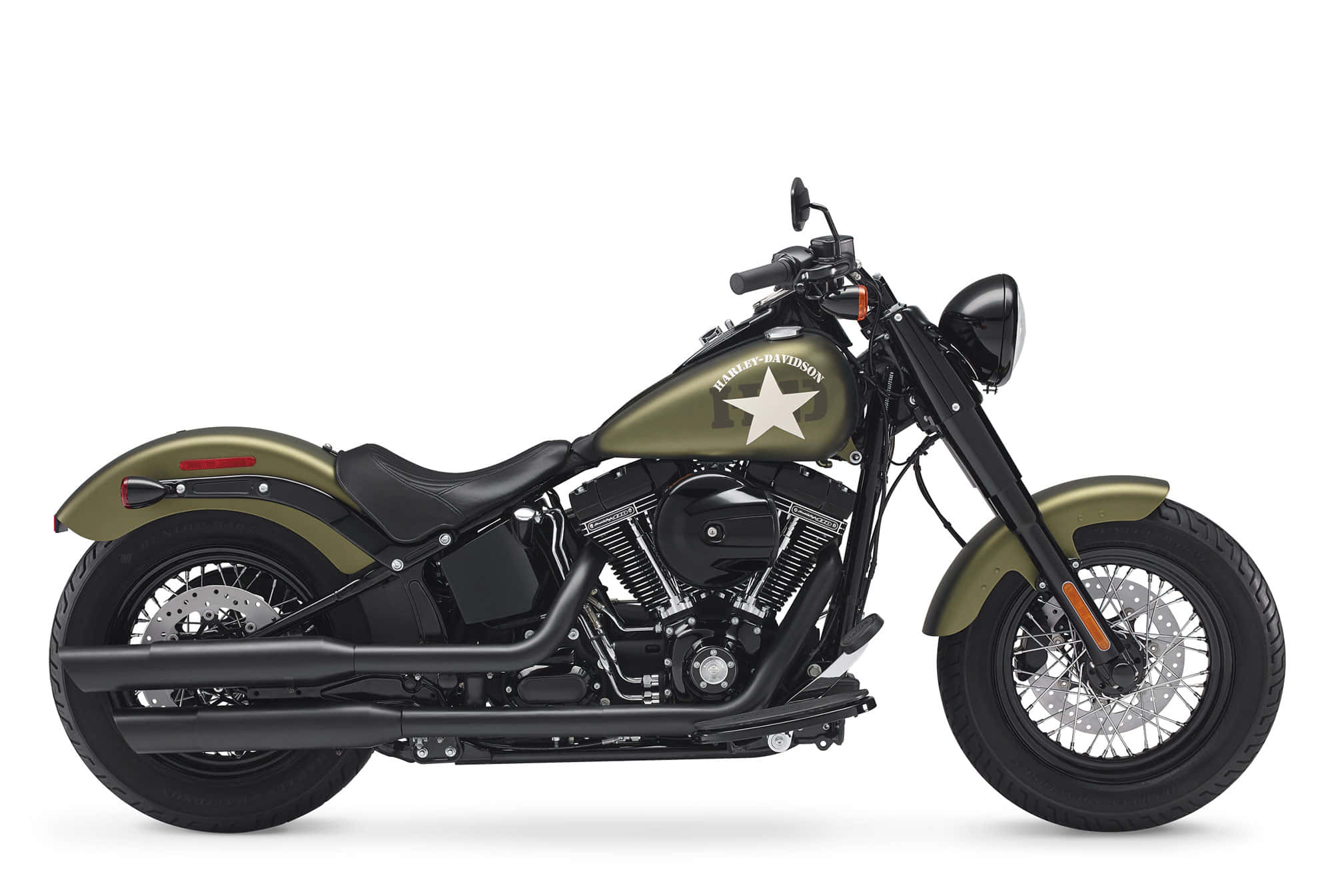 Slim Motorcycle With Star, Full HD Desktop Wallpaper