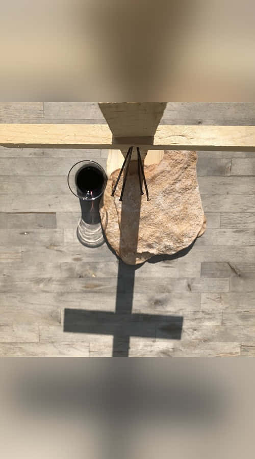 Sacrament, wooden cross, wooden floor, SD Phone Wallpaper