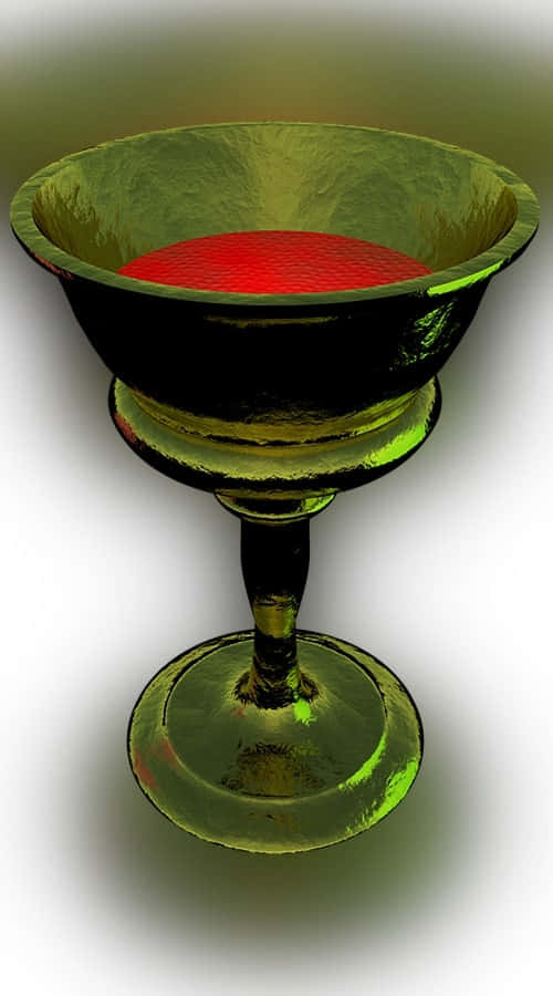 sacrament, glossy green goblet, red textured liquid, SD Phone Wallpaper