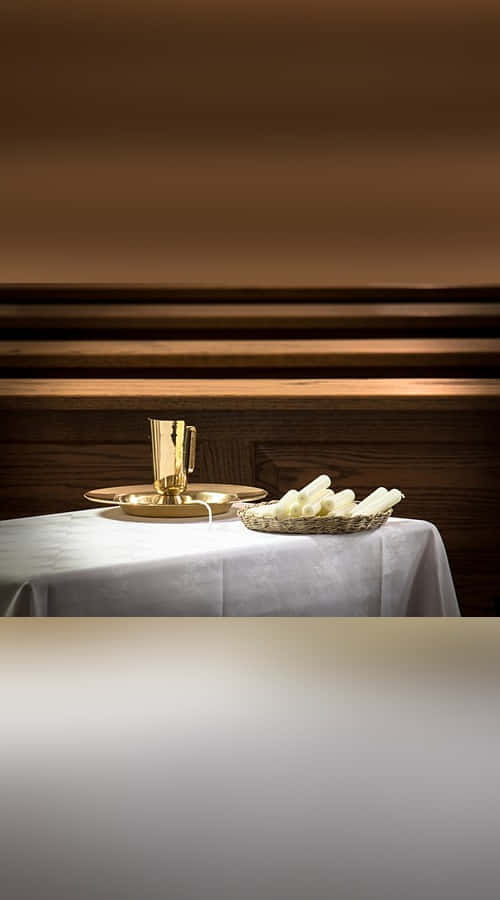 sacrament, golden chalice, bread, SD Phone Wallpaper