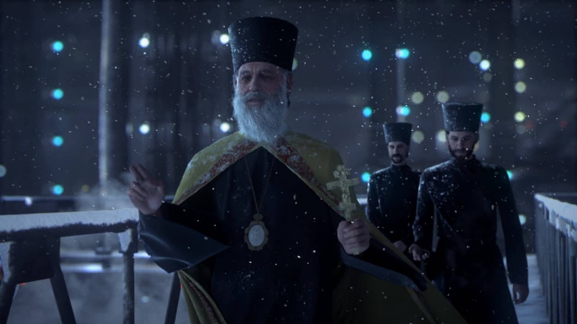 Orthodox priest, ornate robes, cross, Full HD Desktop Wallpaper