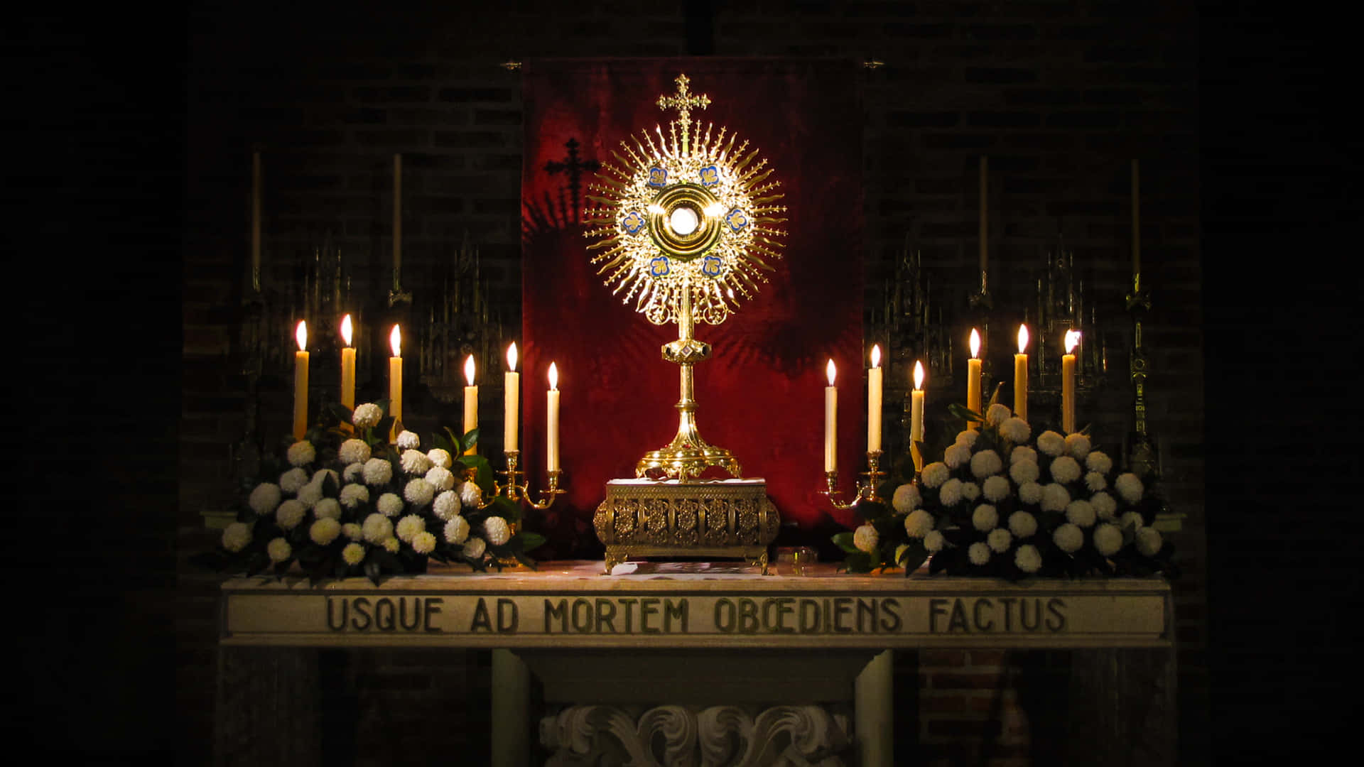 catholic adoration altar, monstrance, golden monstrance, Full HD Desktop Wallpaper