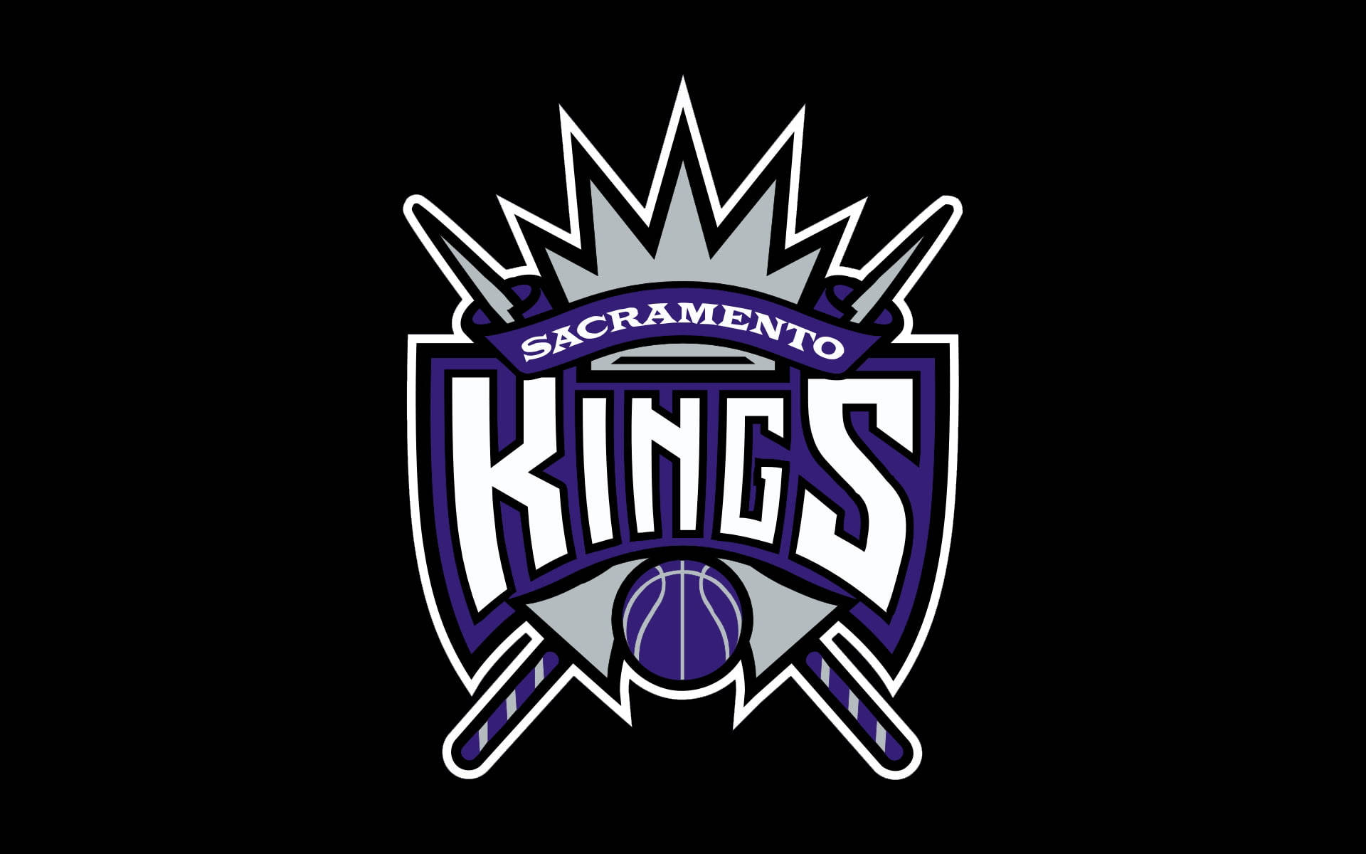 Sacramento Kings, crown, crossed swords, Full HD Desktop Wallpaper