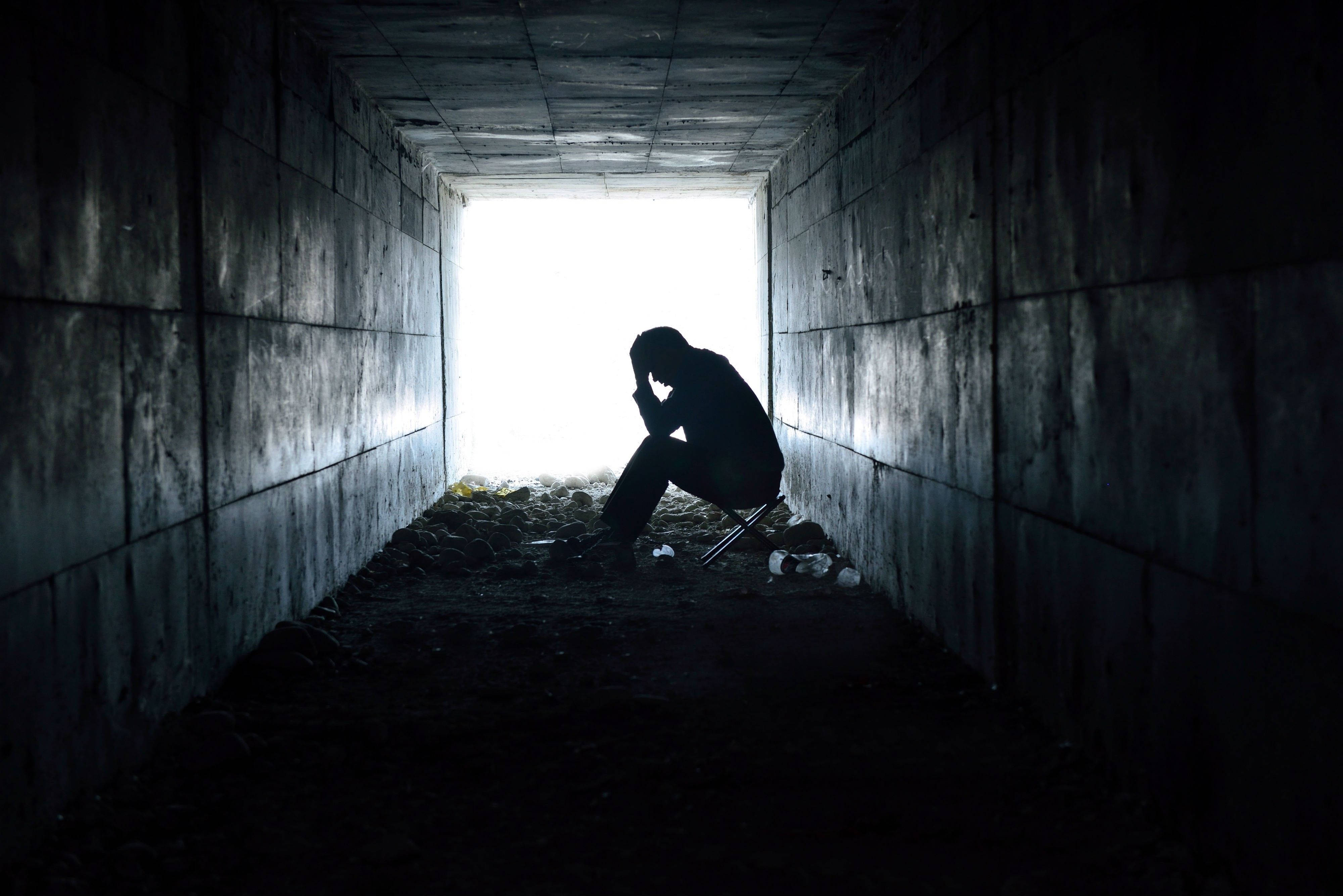 tunnel, silhouette, concrete tunnel, 4K Desktop Wallpaper