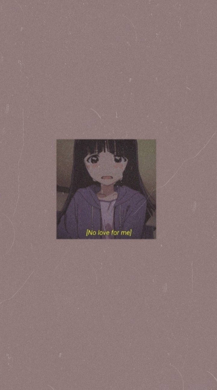 beige, sad aesthetic anime girl, purple hoodie, HD Phone Wallpaper