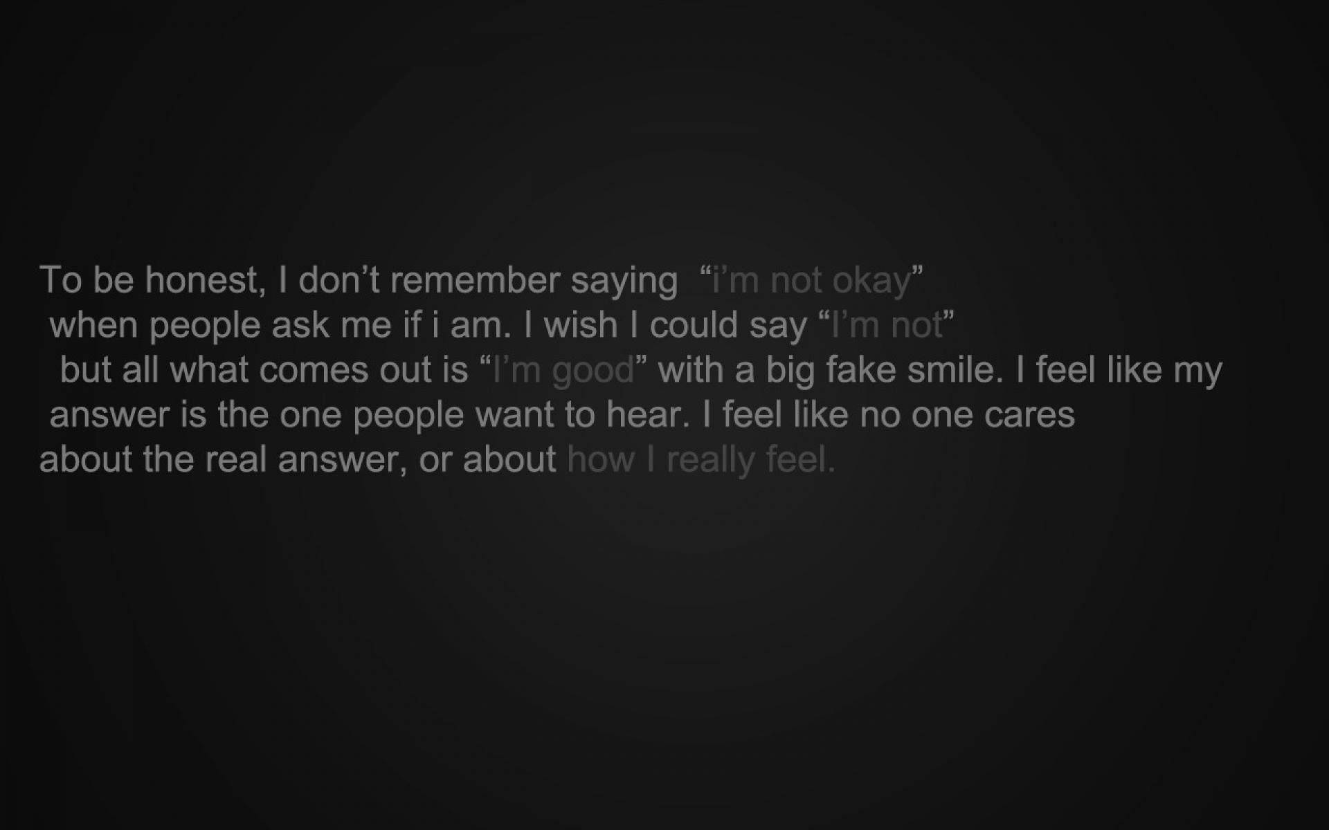Sad Aesthetic Desktop, white text, dark gradient background, Full HD Desktop Wallpaper