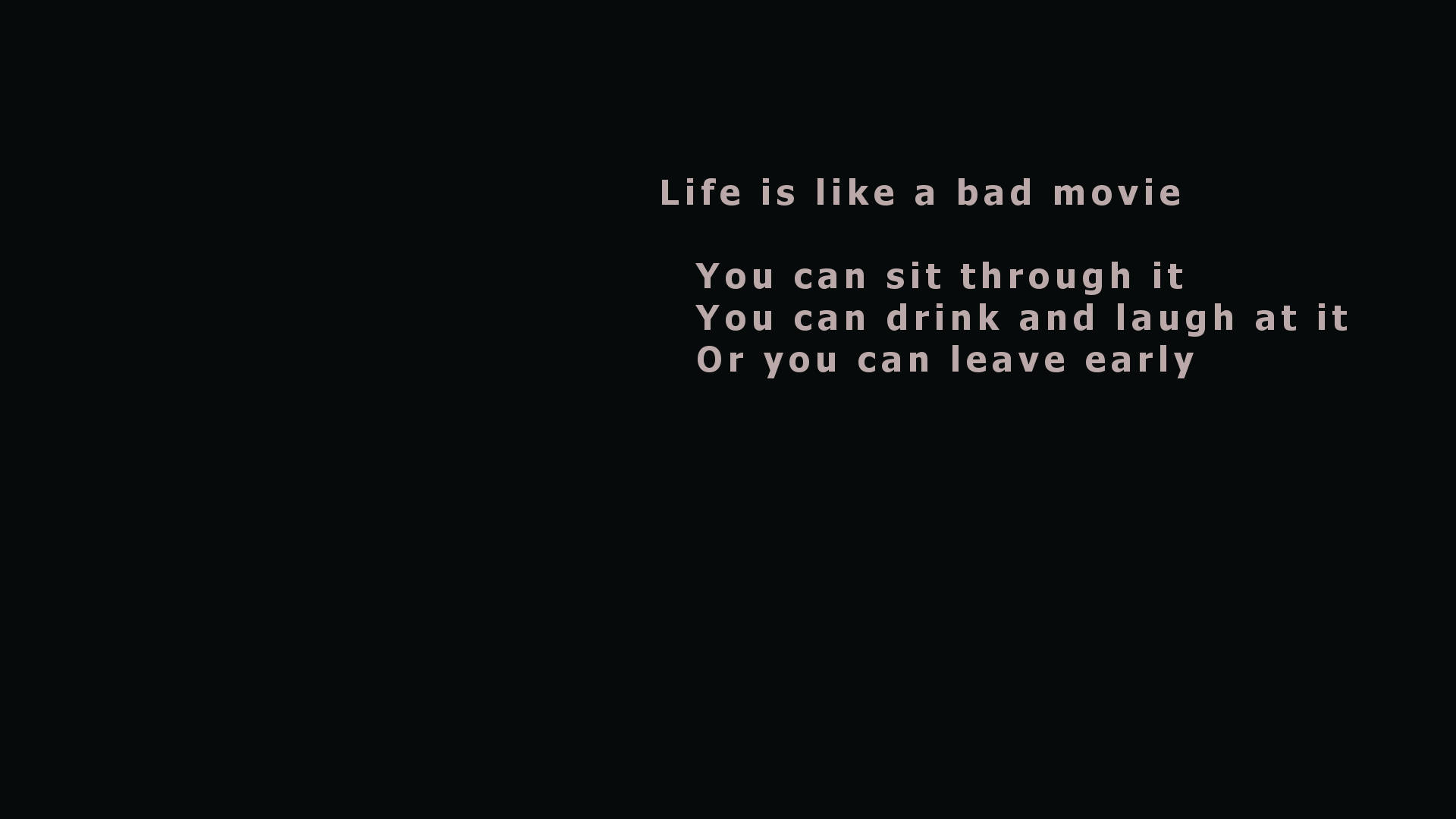 Sad Aesthetic Desktop, white text, black background, Full HD Desktop Wallpaper