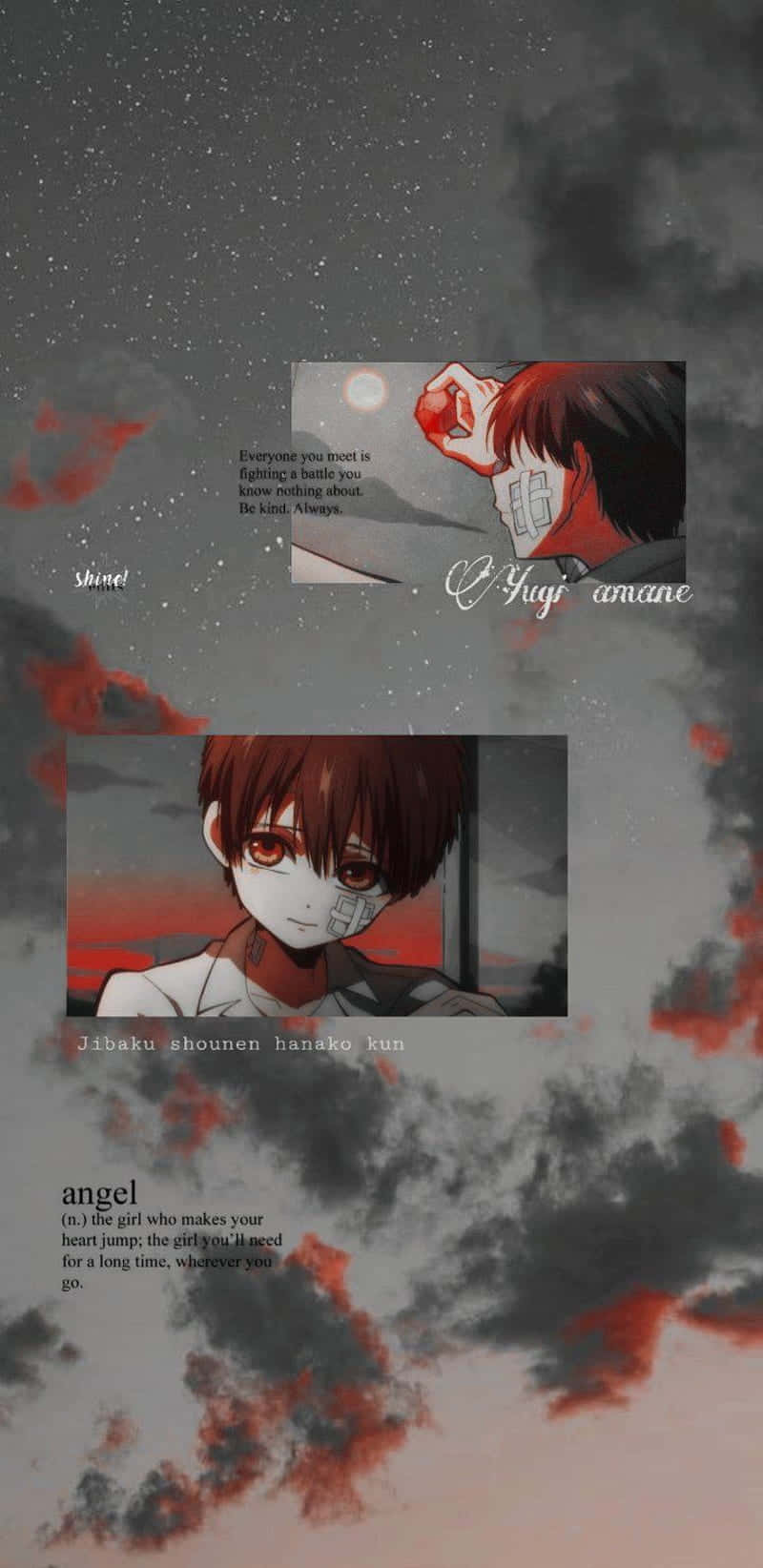 red hair, bandaged face, stormy gray and red sky, HD Phone Wallpaper