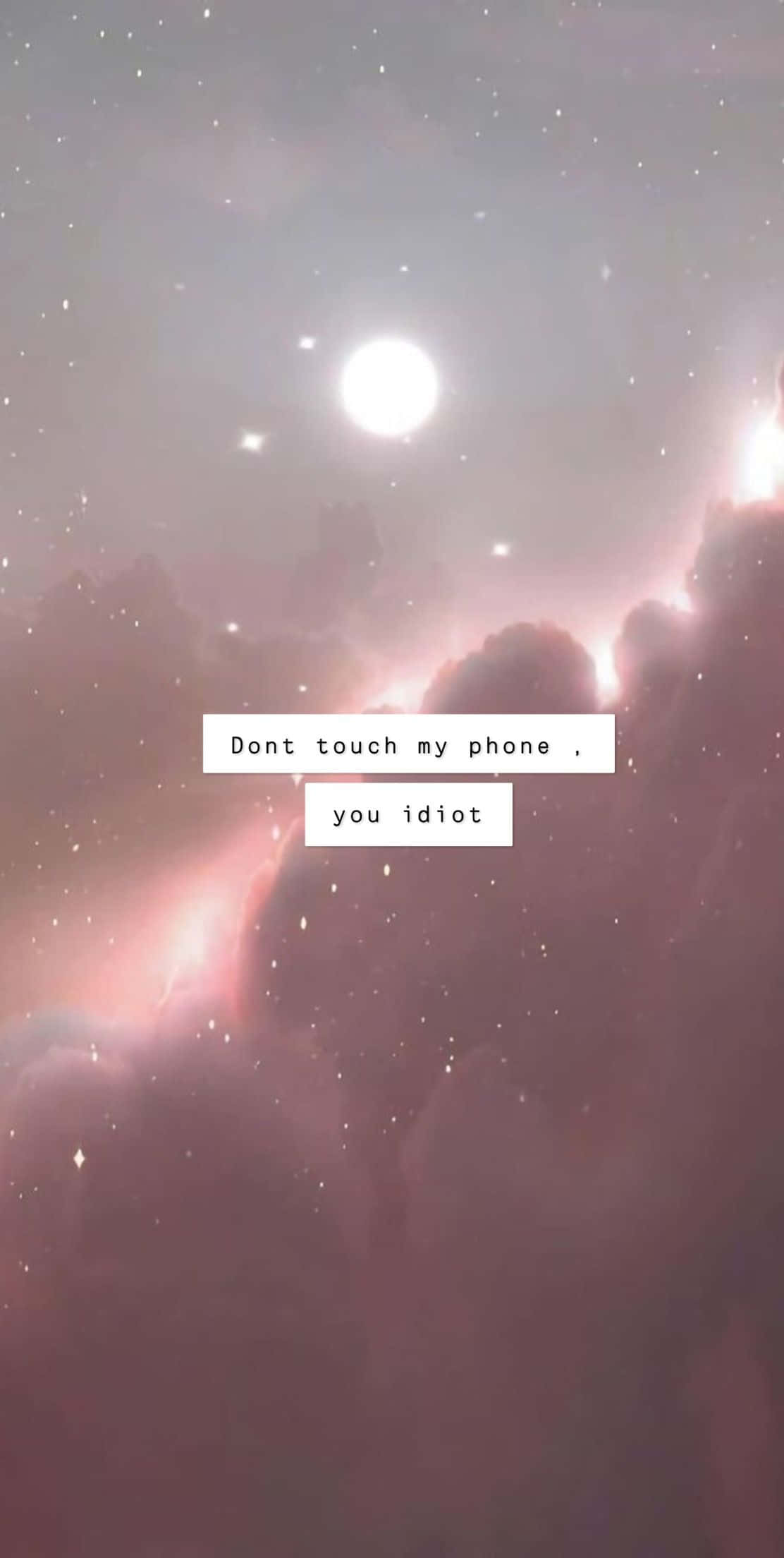 pink and purple cosmic sky, bright sun, floating text, Full HD Phone Wallpaper