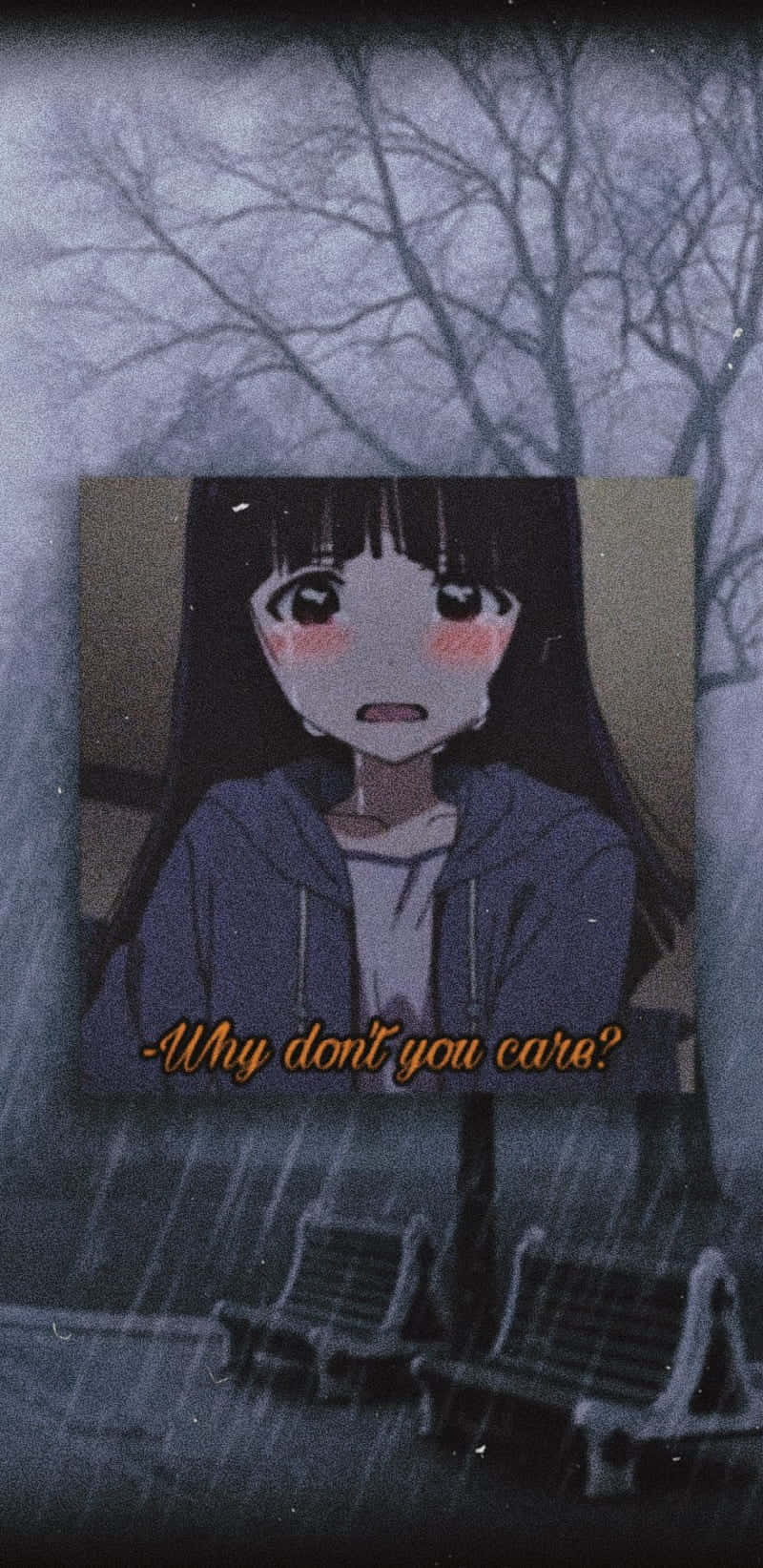 sad aesthetic phone, anime girl, blush cheeks, HD Phone Wallpaper