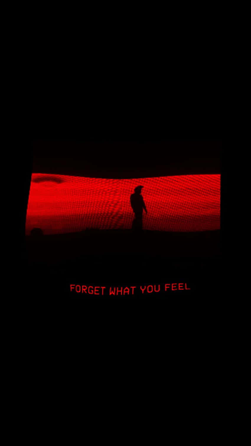 glowing red textured horizon, black sky, lone silhouette, HD Phone Wallpaper