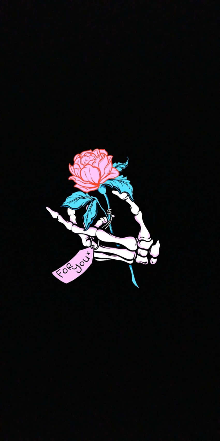 pink rose, tag reading for you, black background, HD Phone Wallpaper