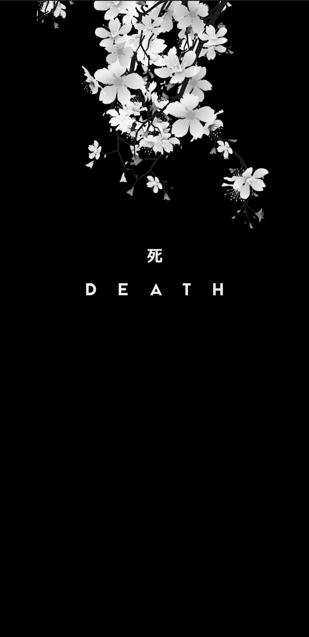 white cherry blossoms, black background, death, Full HD Phone Wallpaper