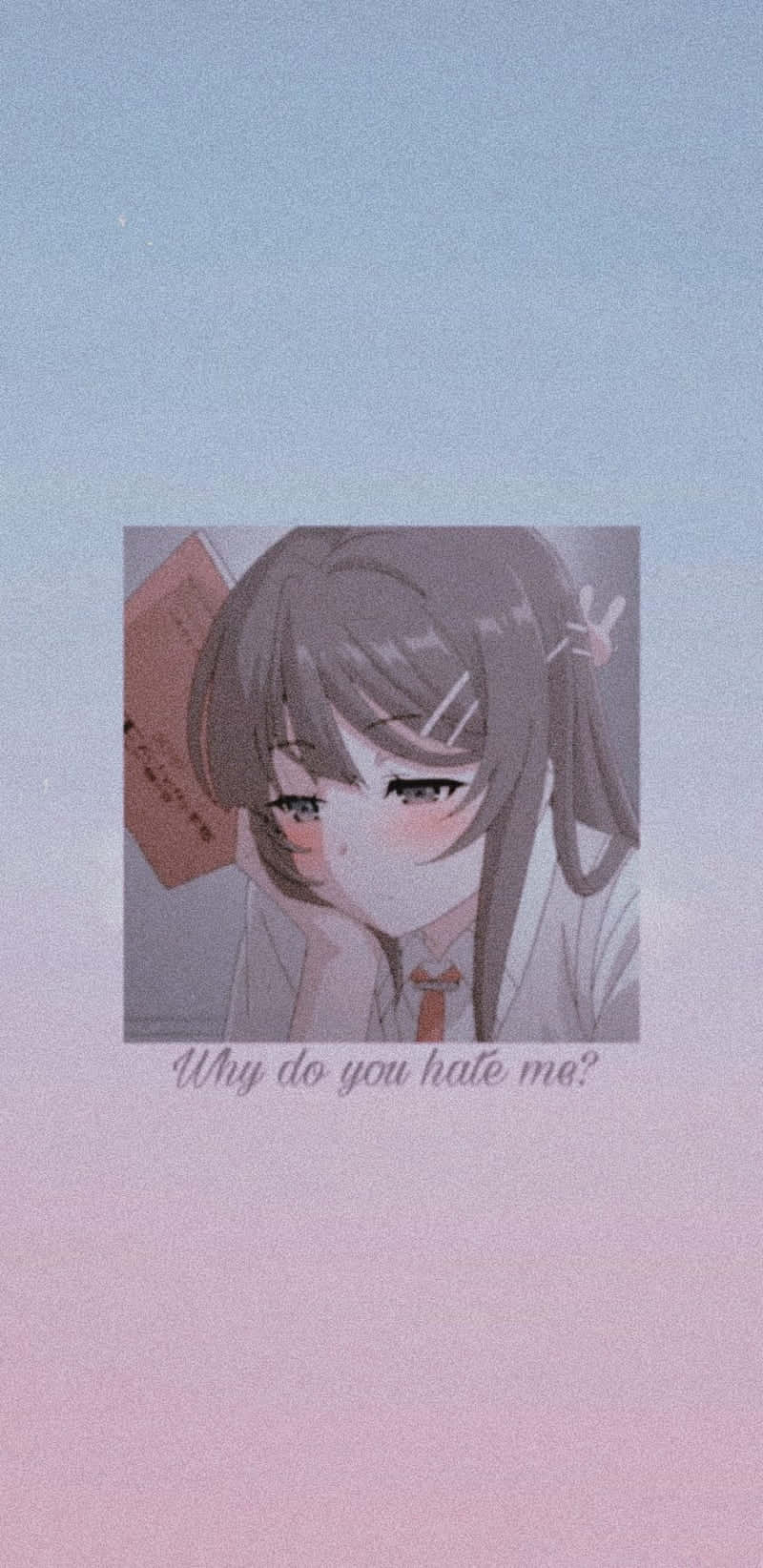 Sad Aesthetic Phone, anime girl, brown hair, HD Phone Wallpaper