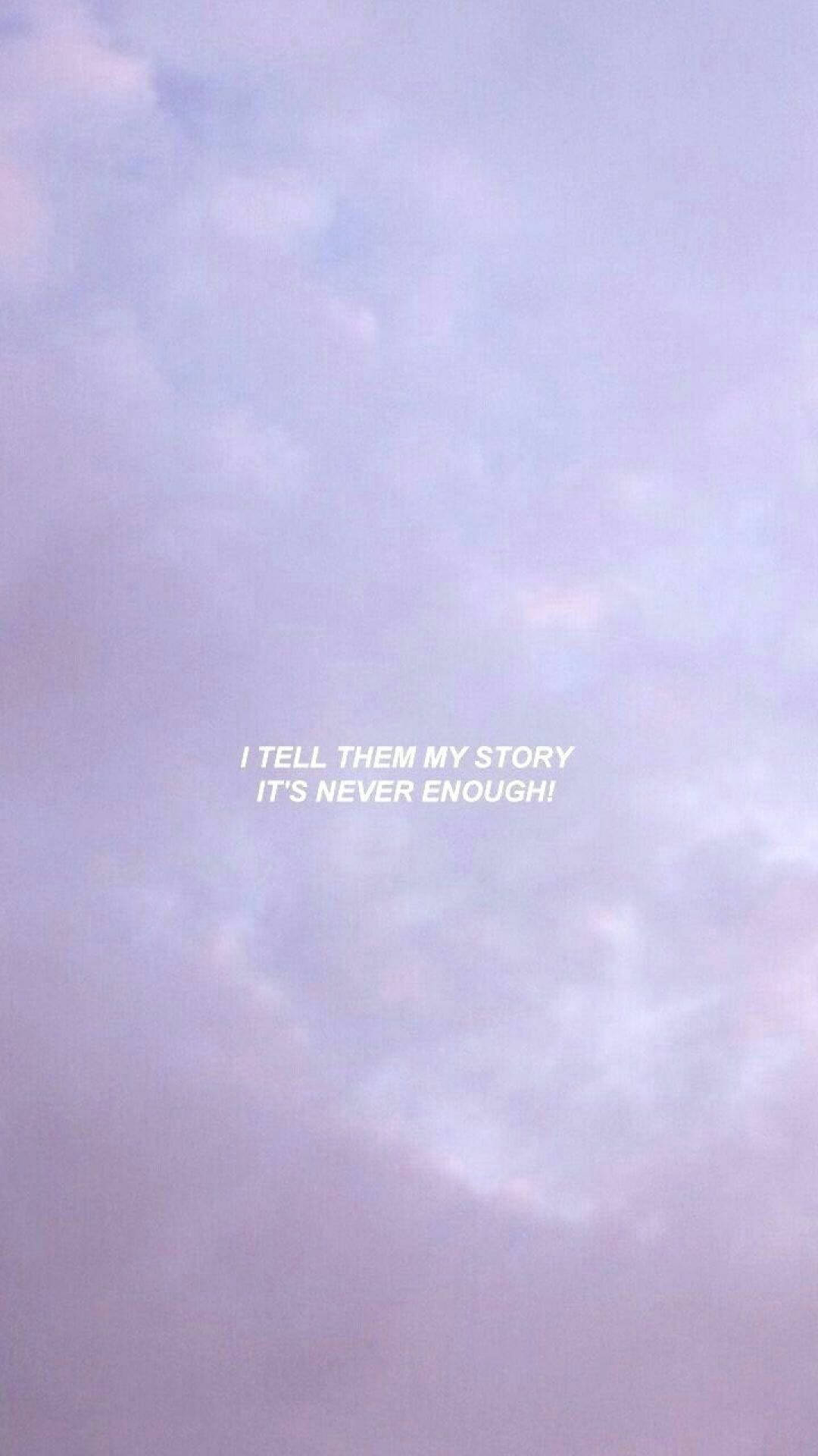 Sad Aesthetic Quote, lavender, blue sky, Full HD Phone Wallpaper