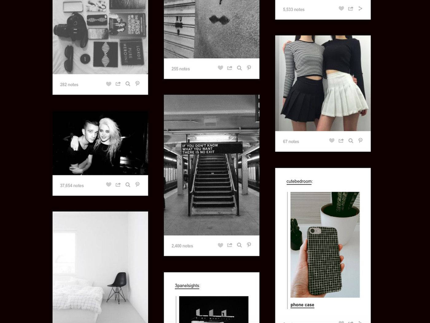 A collage of nine black and white photos showing diverse scenes including a bedroom a subway staircase a phone case and people posing., HD Desktop Wallpaper
