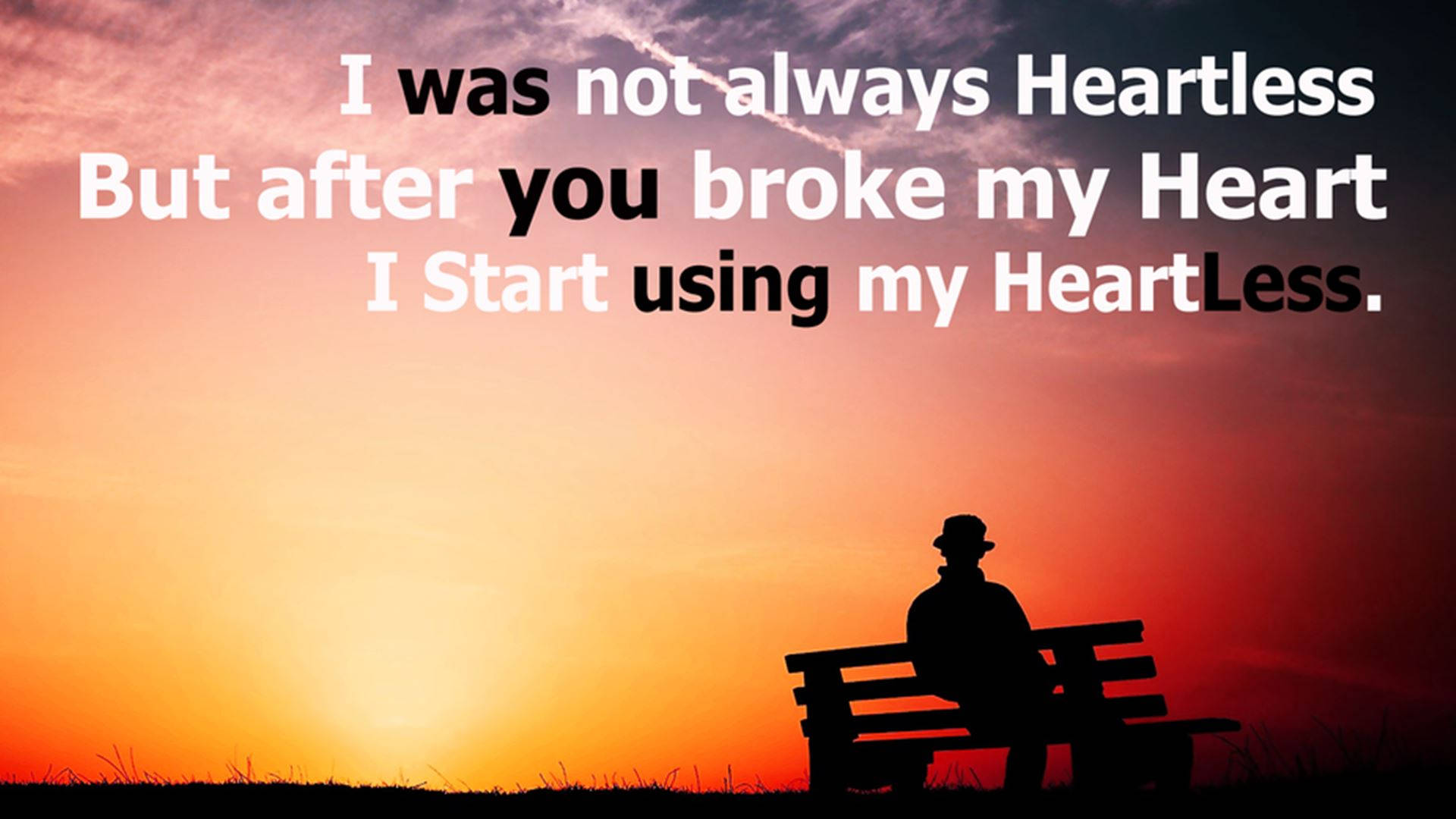 Sunset, bench, silhouette, Full HD Desktop Wallpaper