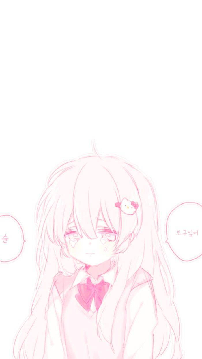 anime girl, long hair, bow, SD Phone Wallpaper