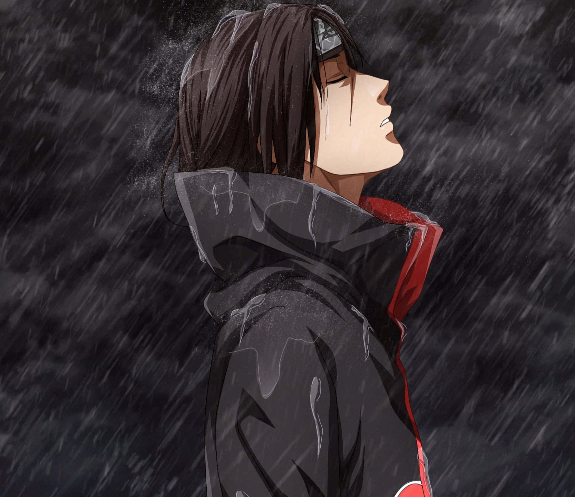 Naruto Itachi Akatsuki Under The Rain, Full HD Desktop Wallpaper