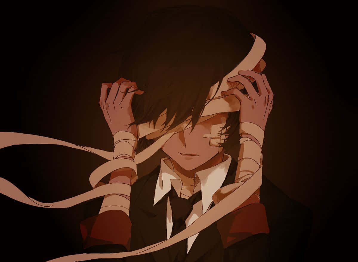 Dazai Osamu from Bungo Stray Dogs Anime Series with Bandage and Blindfold, SD Desktop Wallpaper