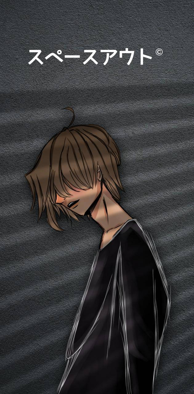 pensive anime character, moonlight, brown hair, HD Phone Wallpaper