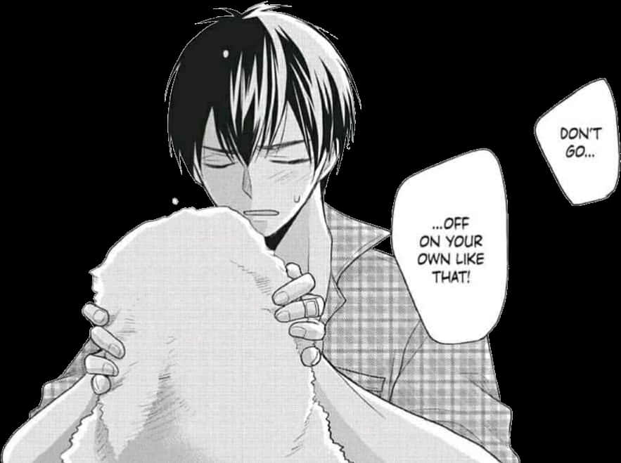 Emotional Manga Scenewith Tears, SD Desktop Wallpaper