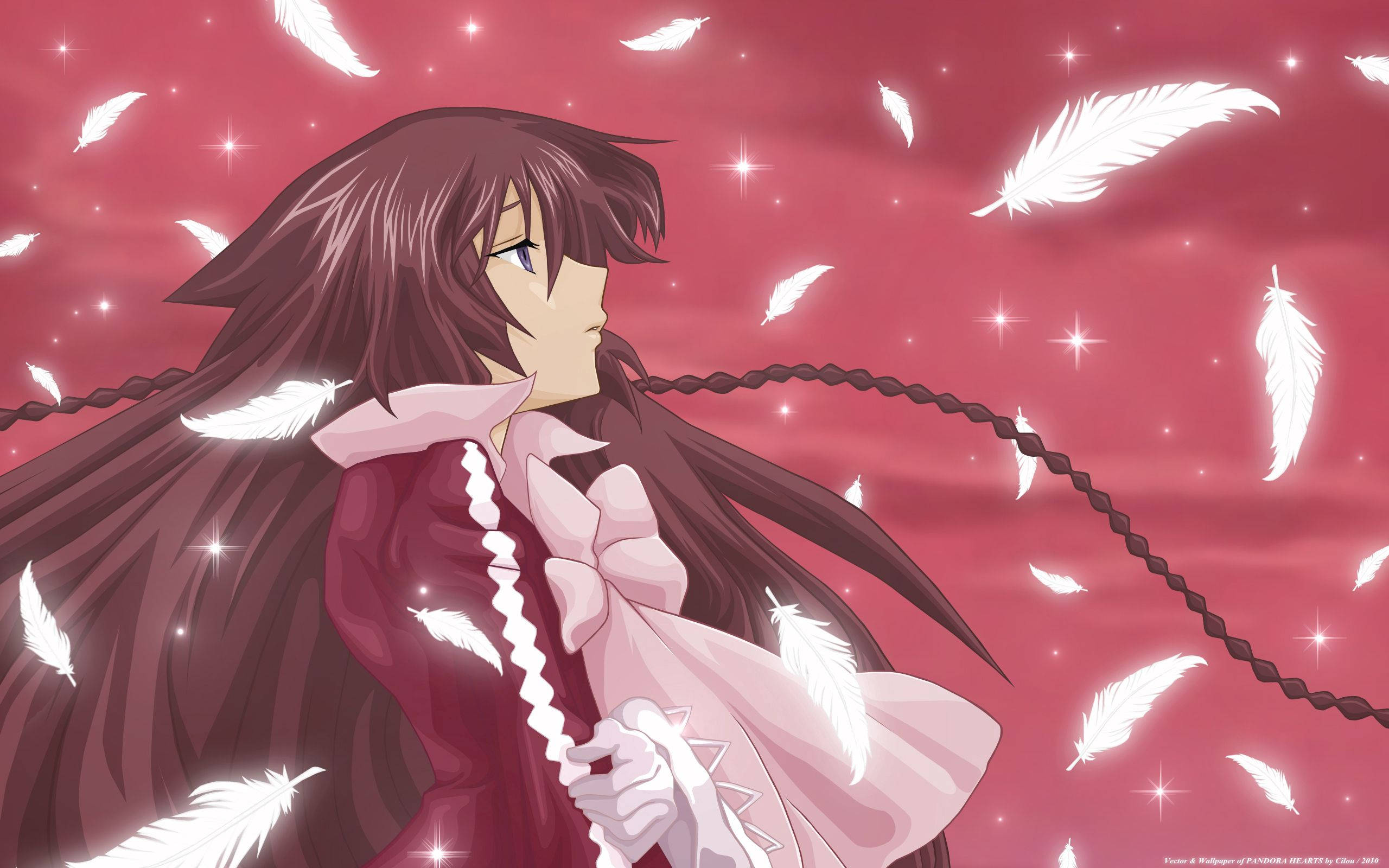 anime girl, long braided hair, pink coat, 2K Desktop Wallpaper