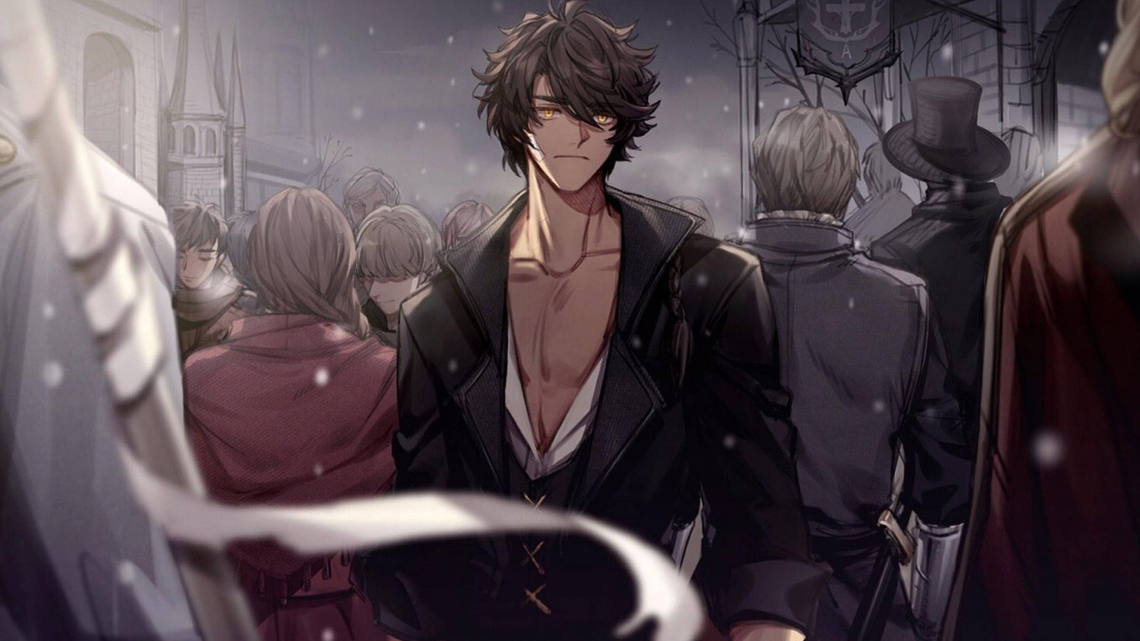 anime, man, dark hair, 4K Desktop Wallpaper