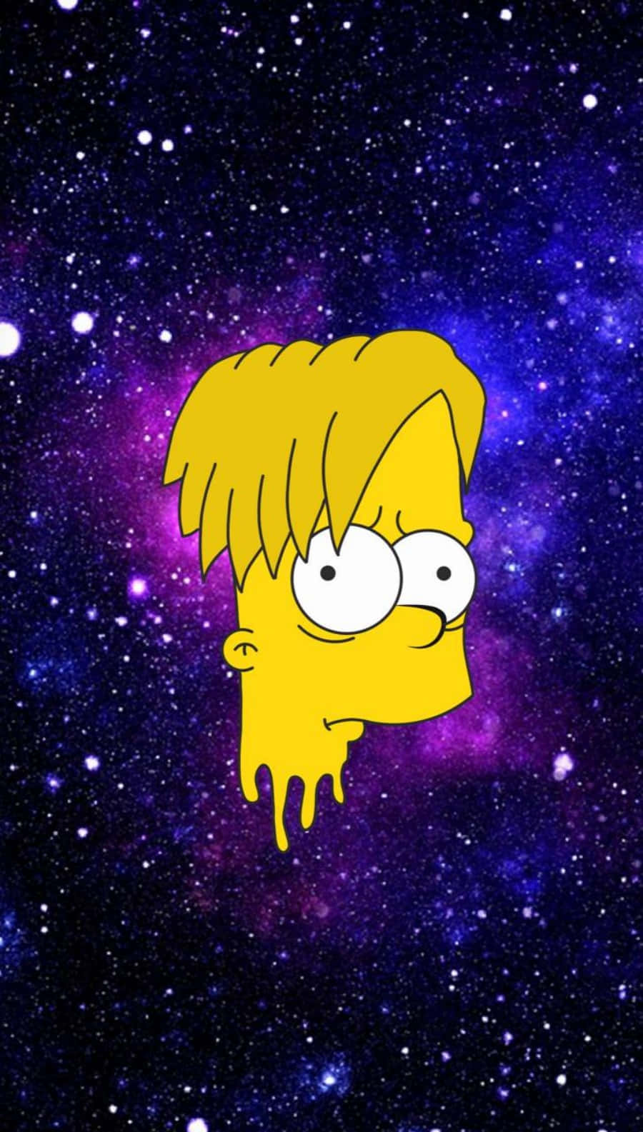 Bart Simpson, vibrant purple, blue starfield, HD Phone Wallpaper