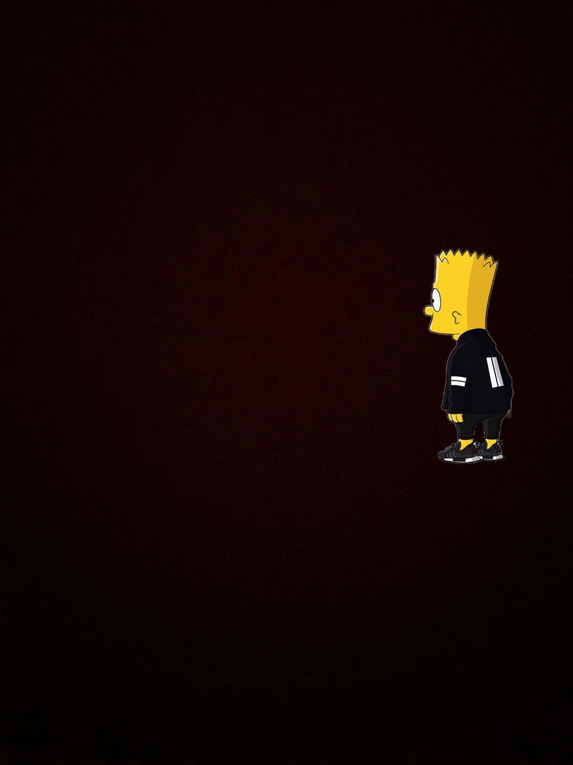 Bart Simpson, black hoodie, sneakers, 2K Phone Wallpaper