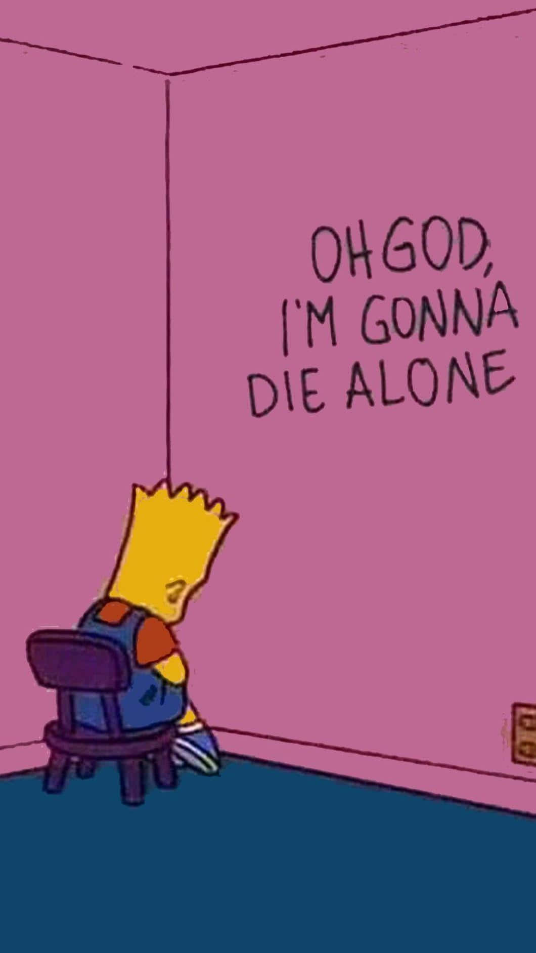 Bart Simpson, pink room, oh god i'm gonna die alone, HD Phone Wallpaper