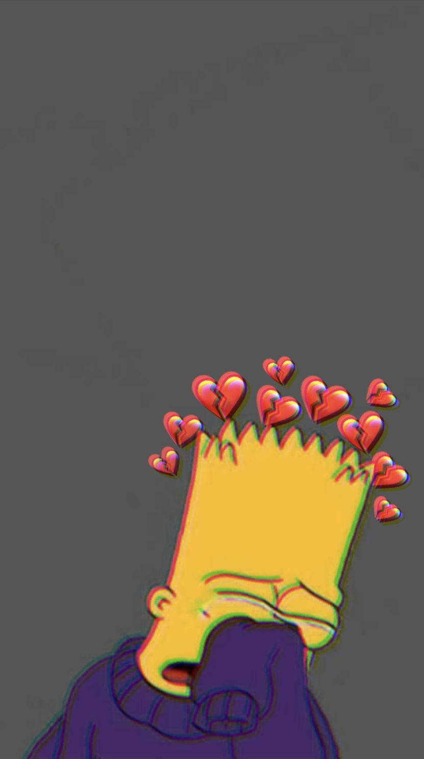 Bart Simpson, broken heart, iPhone, HD Phone Wallpaper
