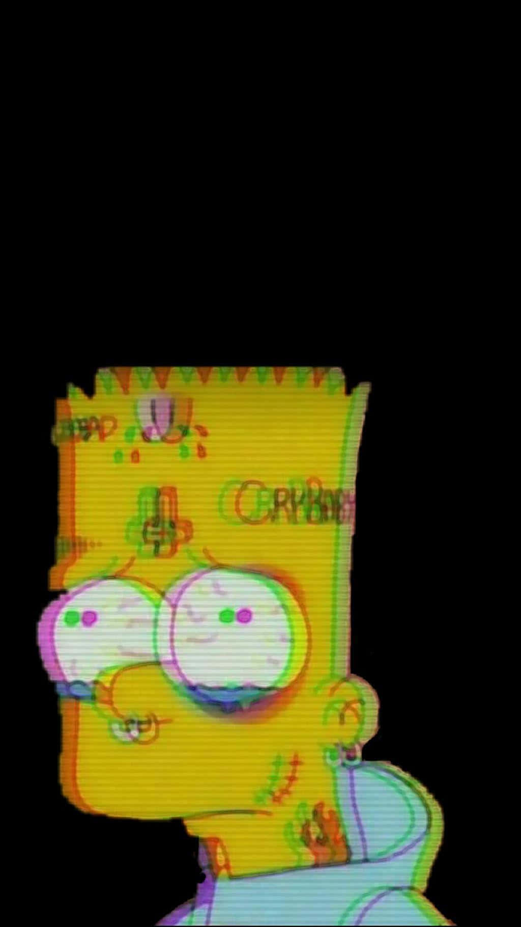 Bart Simpson, neon colors, black background, HD Phone Wallpaper
