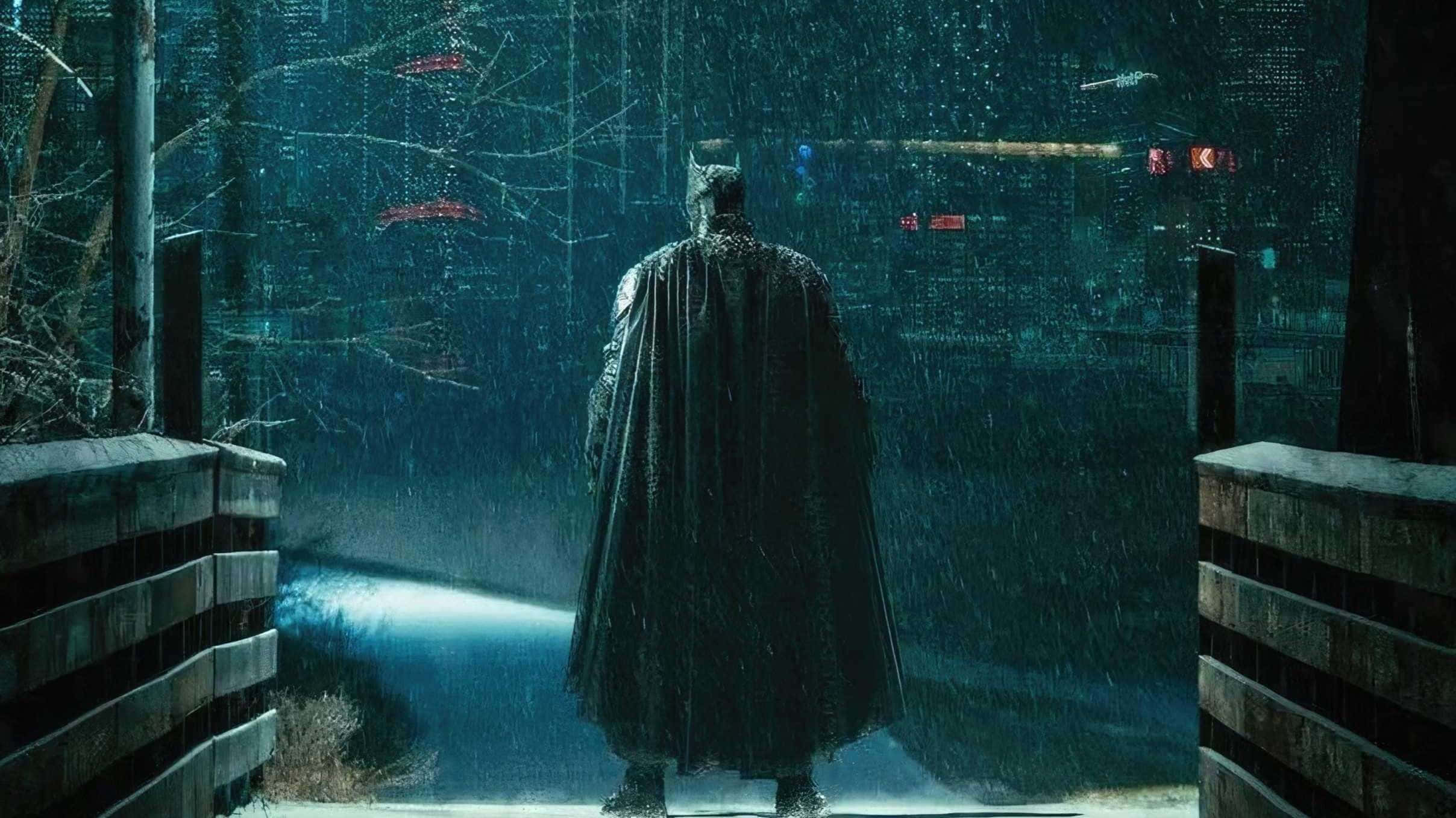 Batman, rain soaked alleyway, night, Full HD Desktop Wallpaper