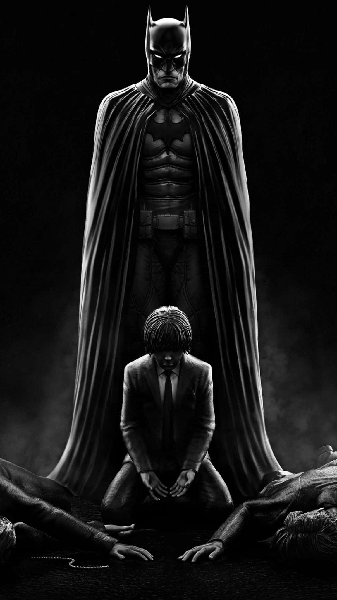 Sad Batman, Batman, kneeling boy, Full HD Phone Wallpaper