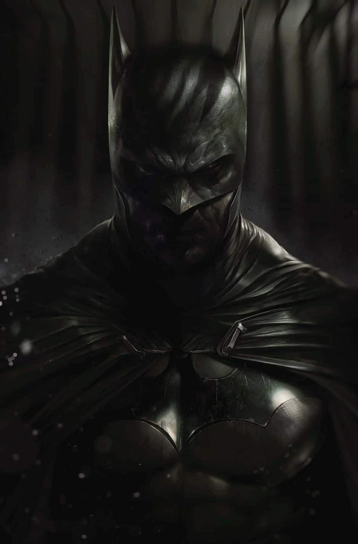 Sad Batman, shadowed rain, cowl, HD Phone Wallpaper