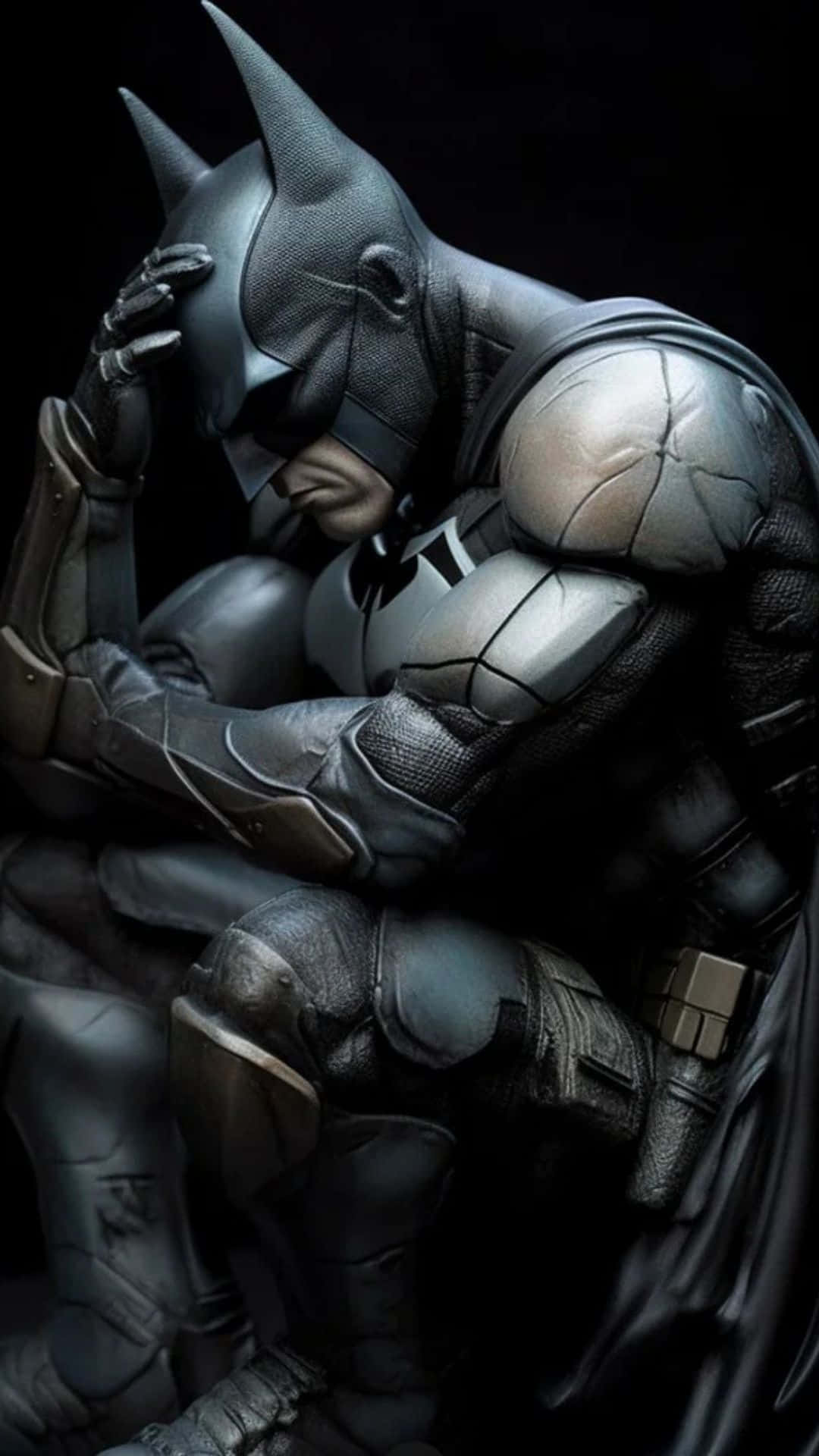 Batman, shadowed despair, gritty cinematic close-up, Full HD Phone Wallpaper