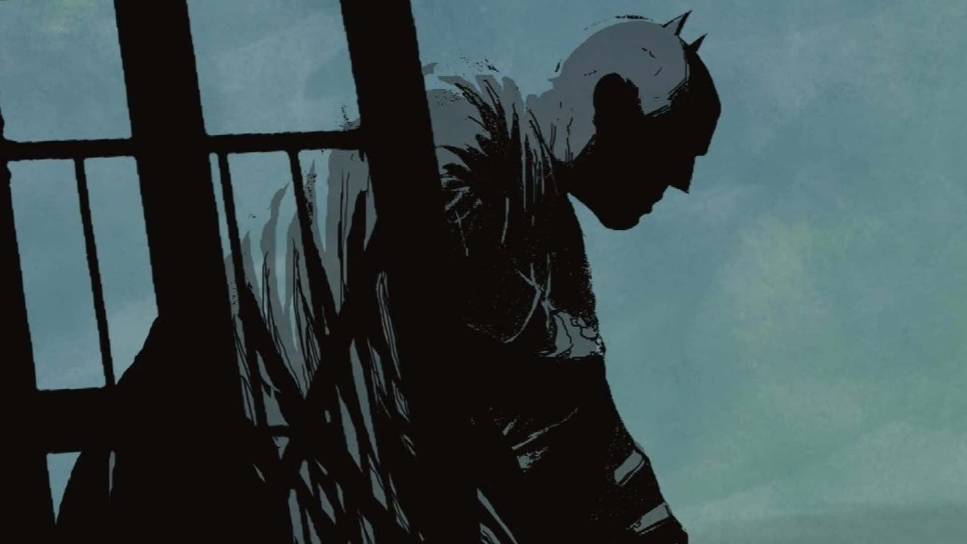Batman, silhouette, window, Full HD Desktop Wallpaper