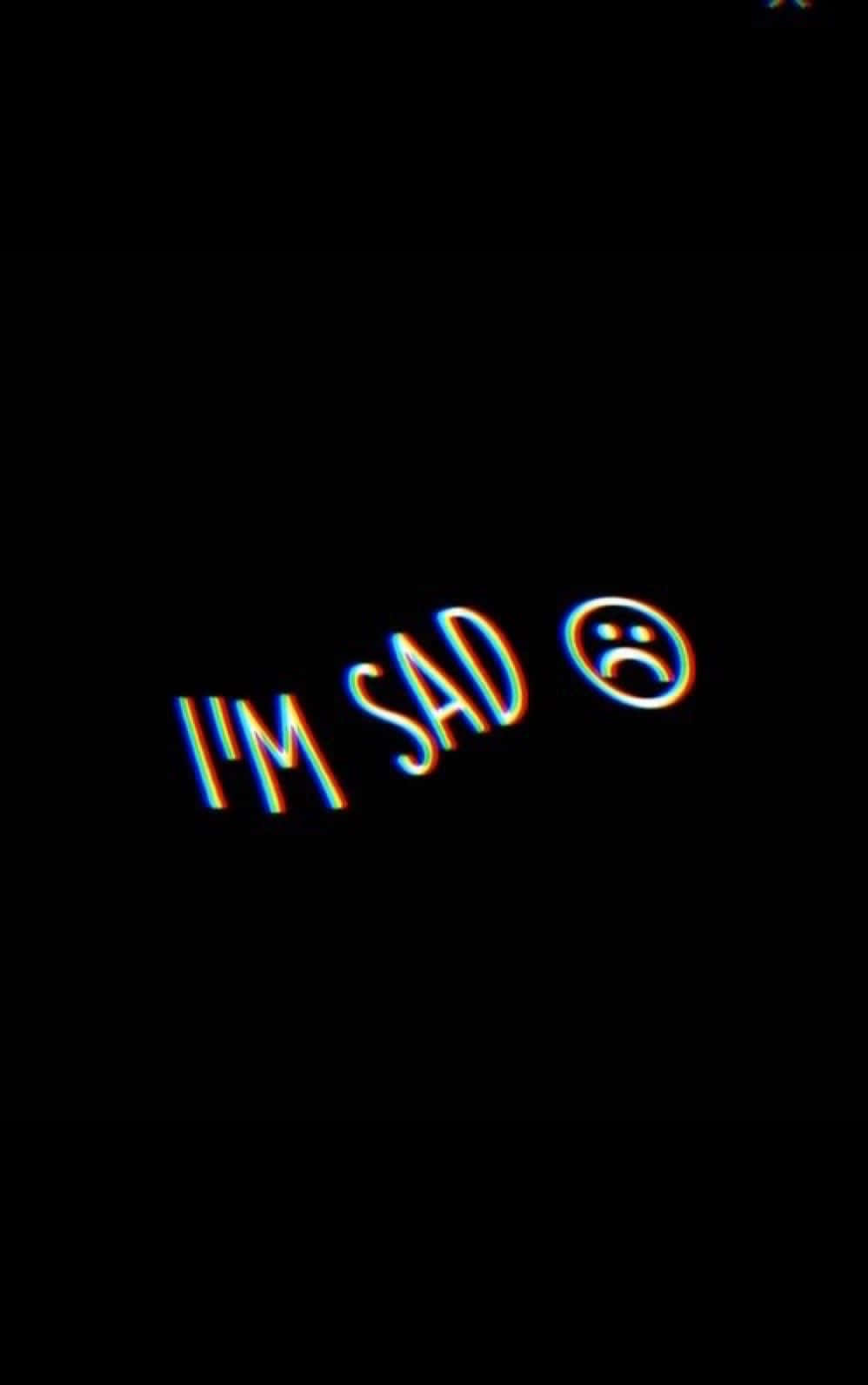I'm Sad iPhone, neon text, sad face emoji, HD Phone Wallpaper