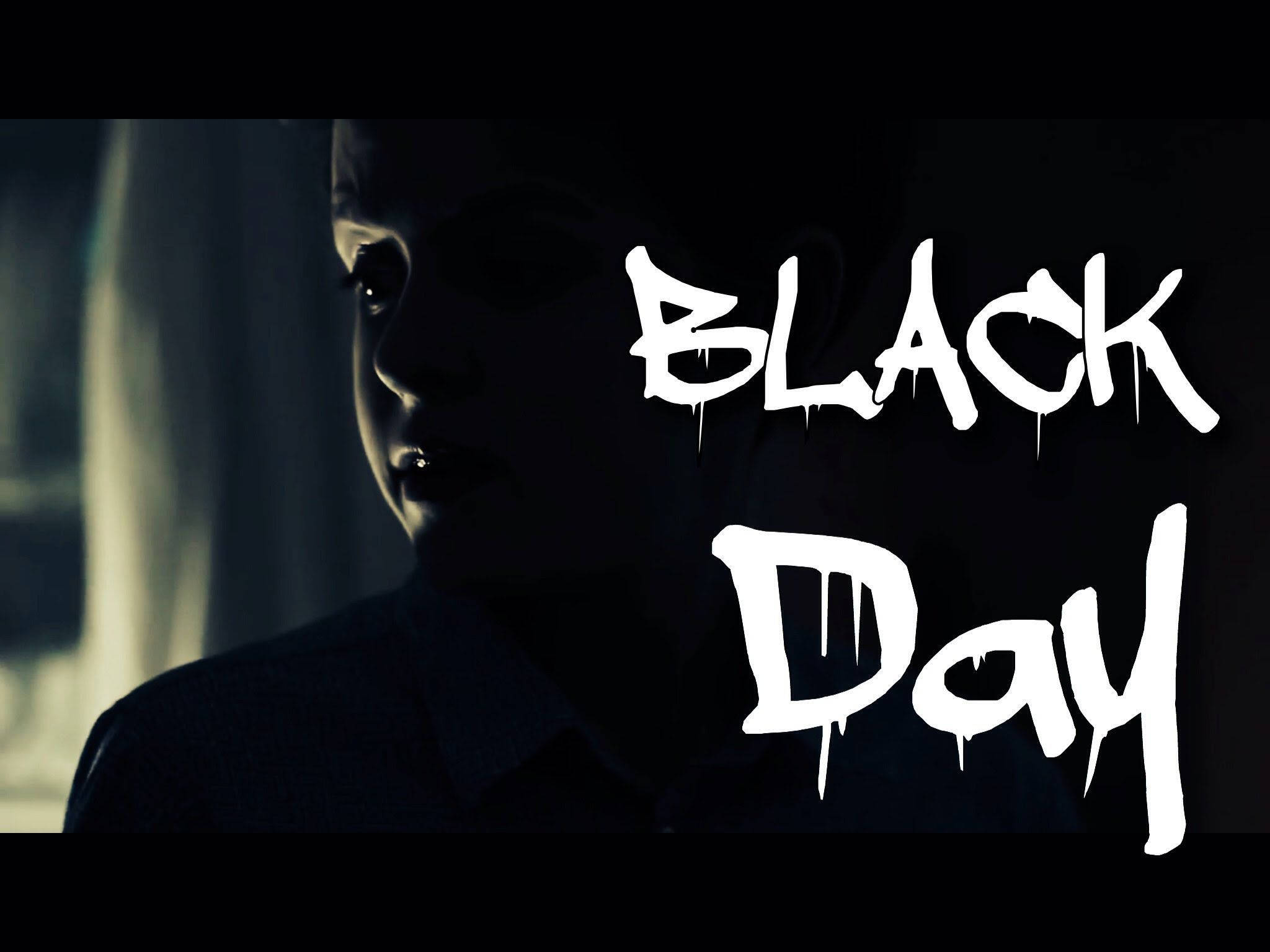BLACK DAY, dripping white text, dark background, Full HD Desktop Wallpaper