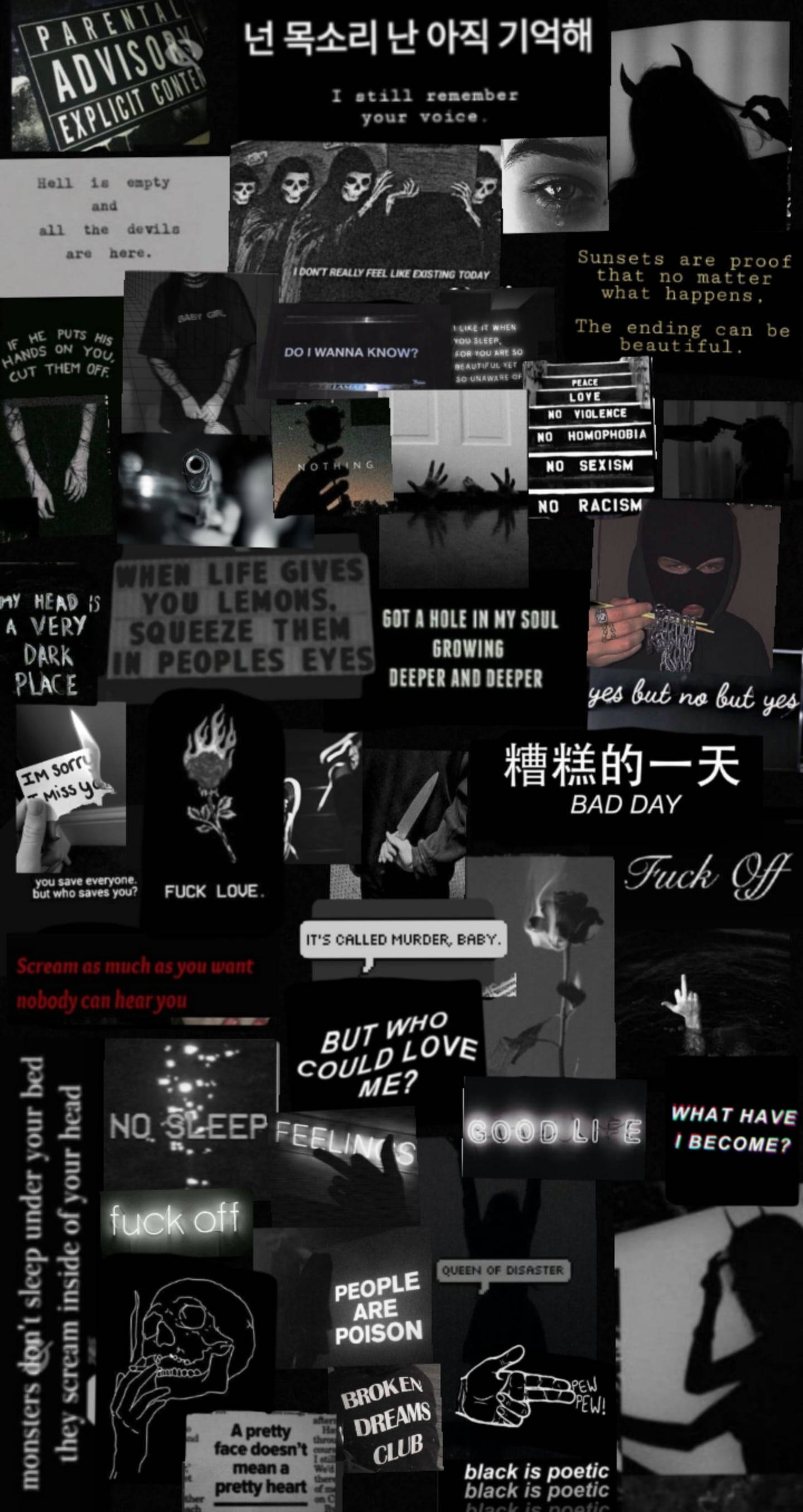 Sad Quotes, black, alt aesthetic, 2K Phone Wallpaper