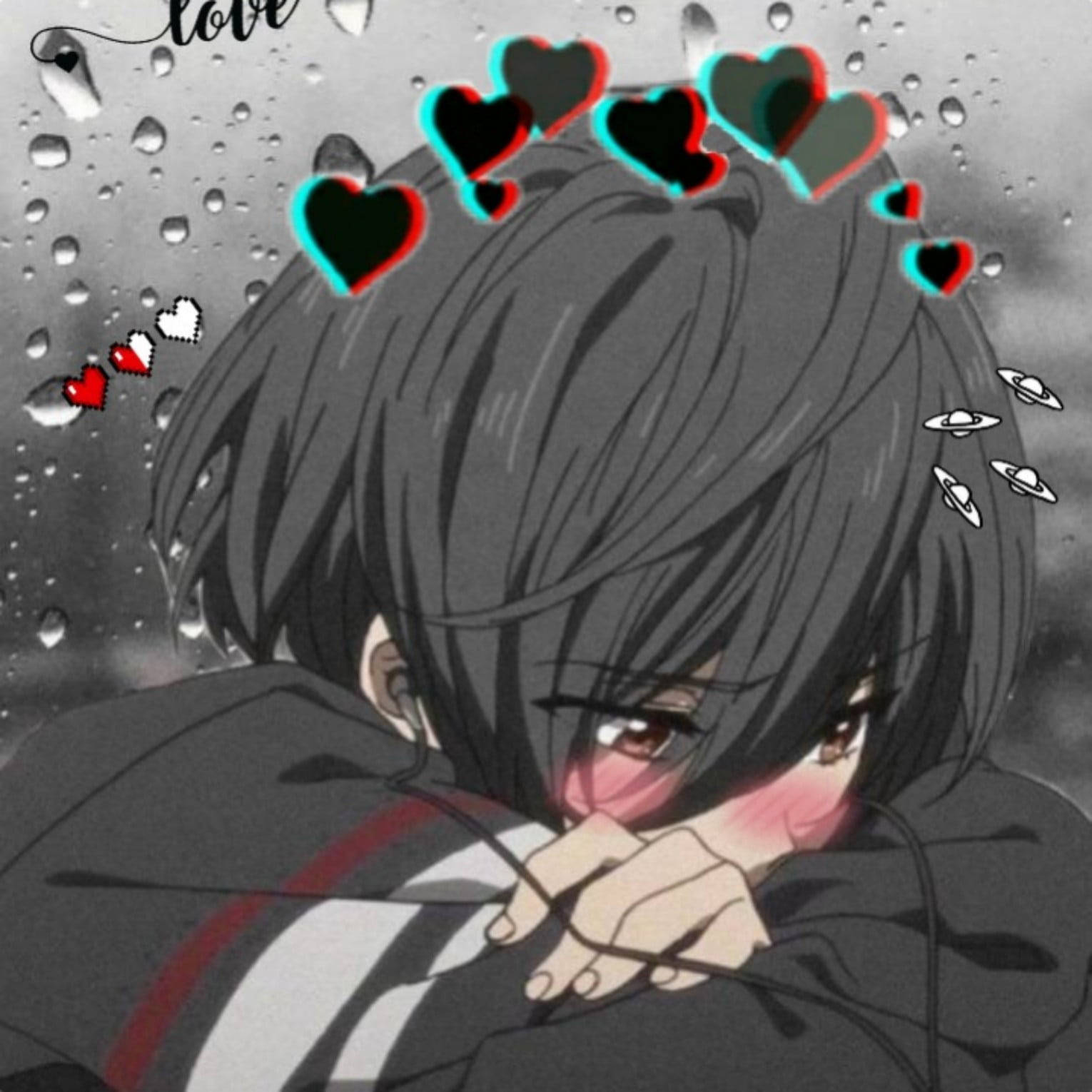 TikTok Aesthetic Sad Boy Cartoon, anime girl, dark hair, HD Desktop Wallpaper