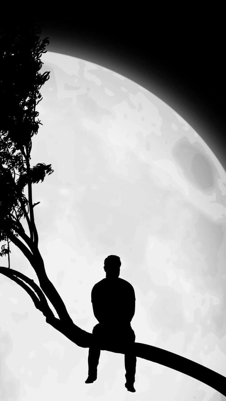 Serene Melancholy - Cool Sad Boy Contemplating Life on a Tree Branch, HD Phone Wallpaper