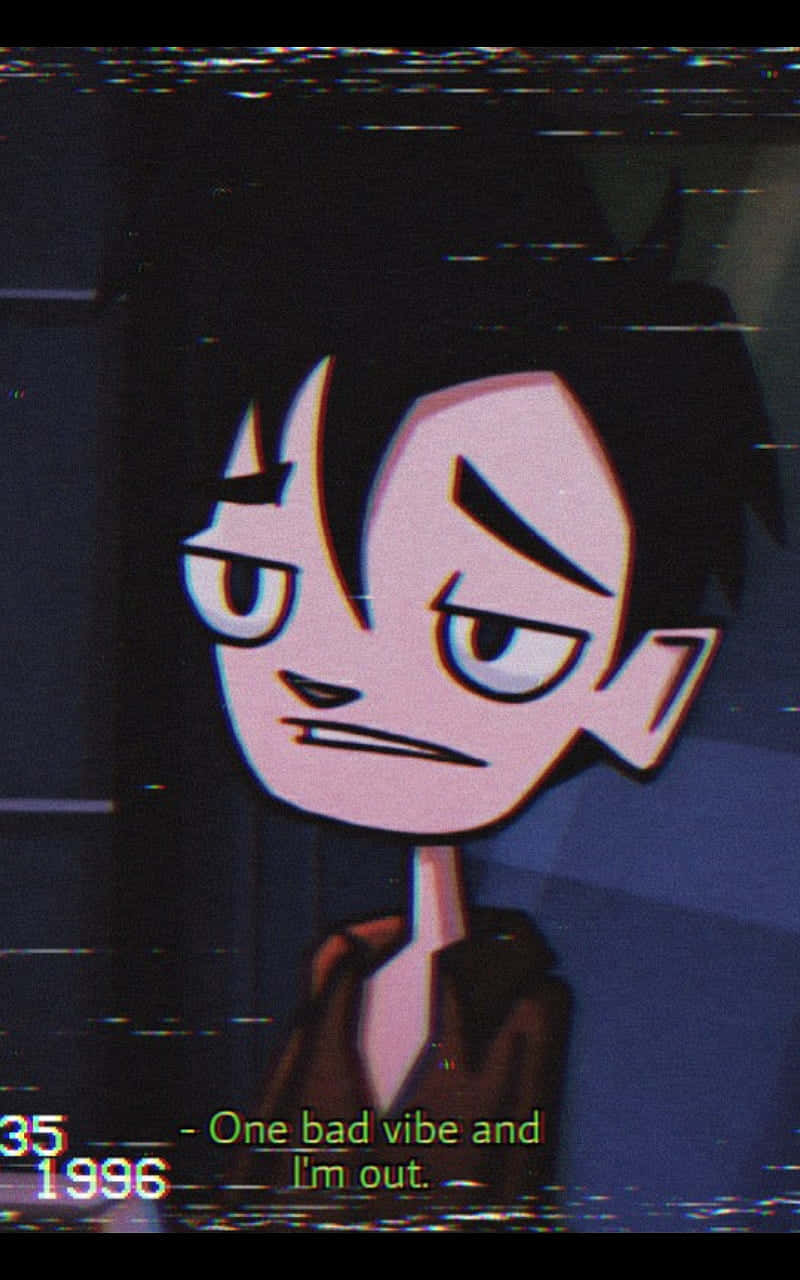 An angry anime character with dark hair and narrowed eyes glares intensely against a glitchy dark background., HD Phone Wallpaper